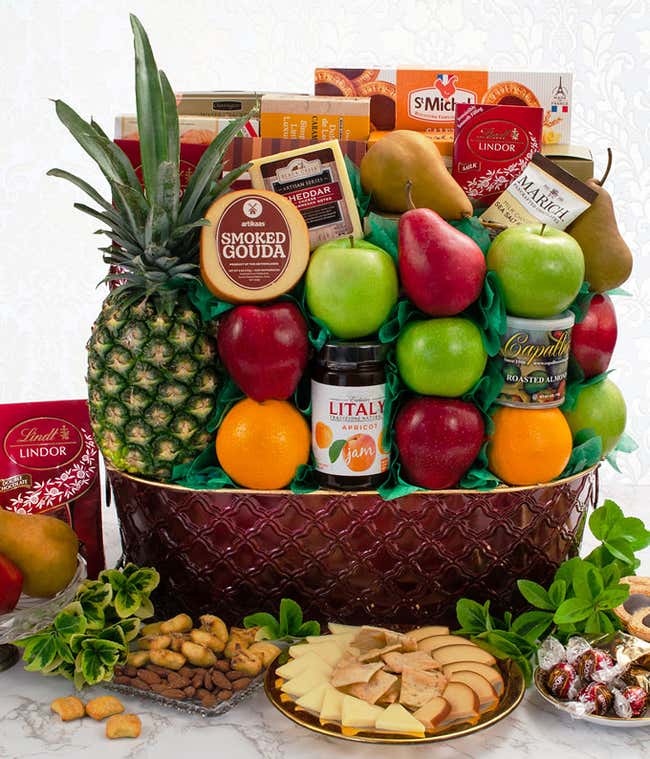 Plentiful Pleasures Fruit &amp; Gourmet Gift Basket